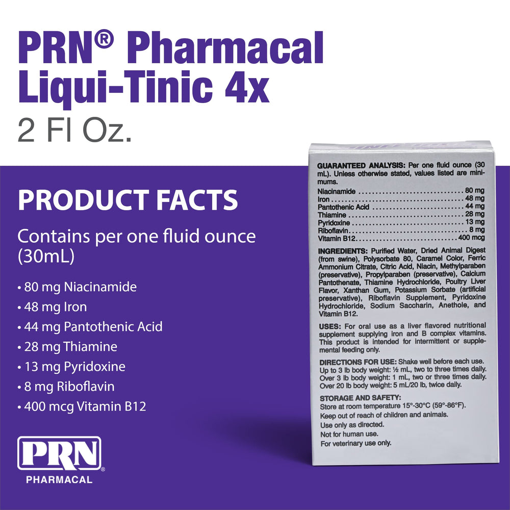 PRN Liqui-Tinic liquid iron and B12 supports pet wellness