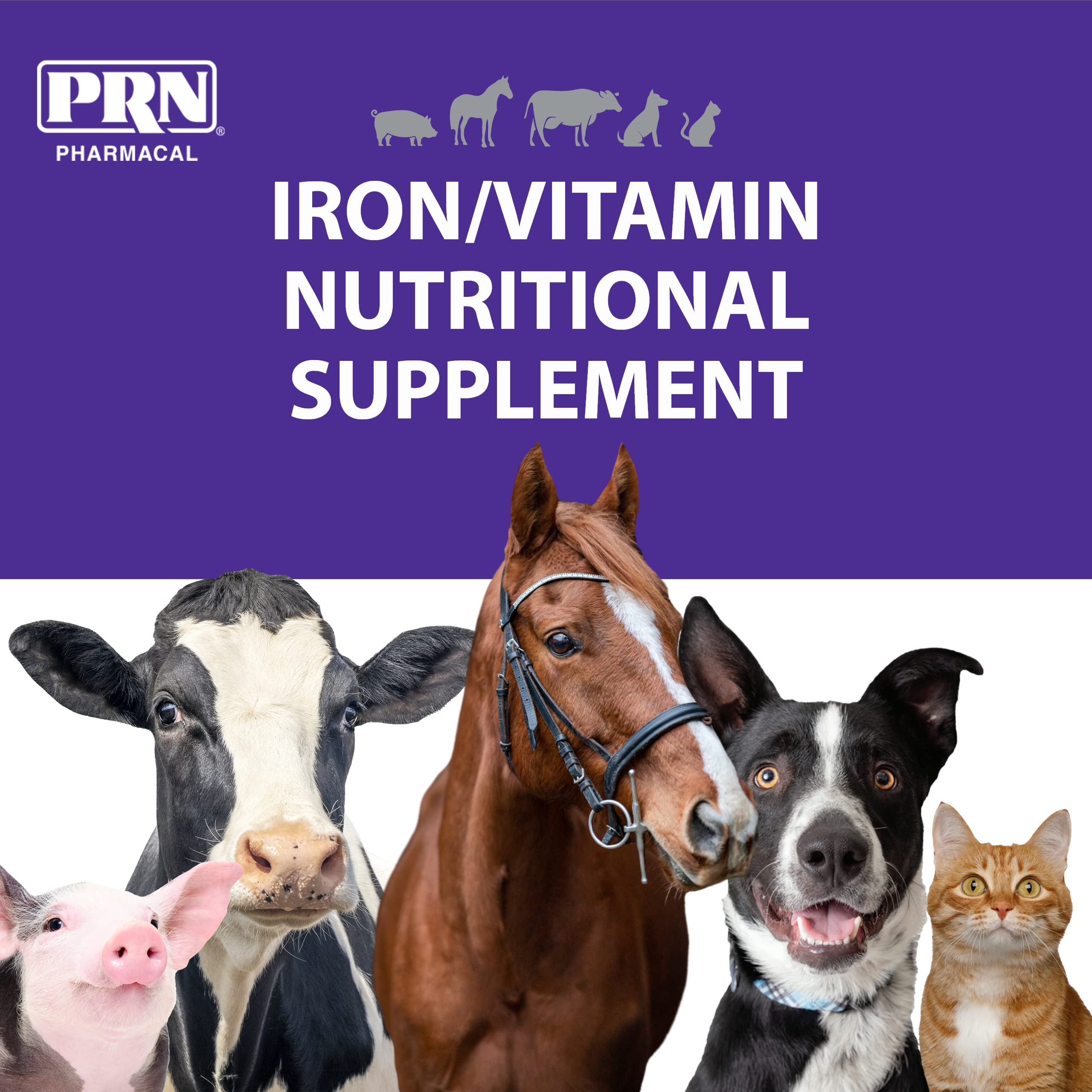 PRN Liqui-Tinic bottle highlighting B vitamins for pets