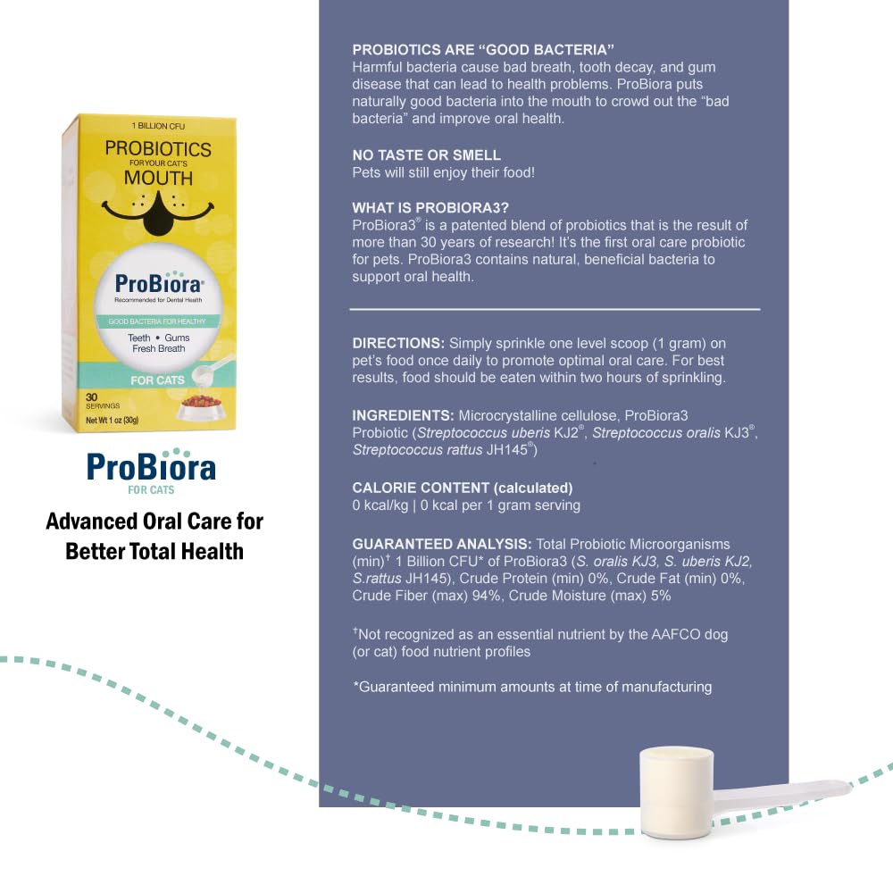 Probiora for Cats on-food dispenser blends into meals with no taste.