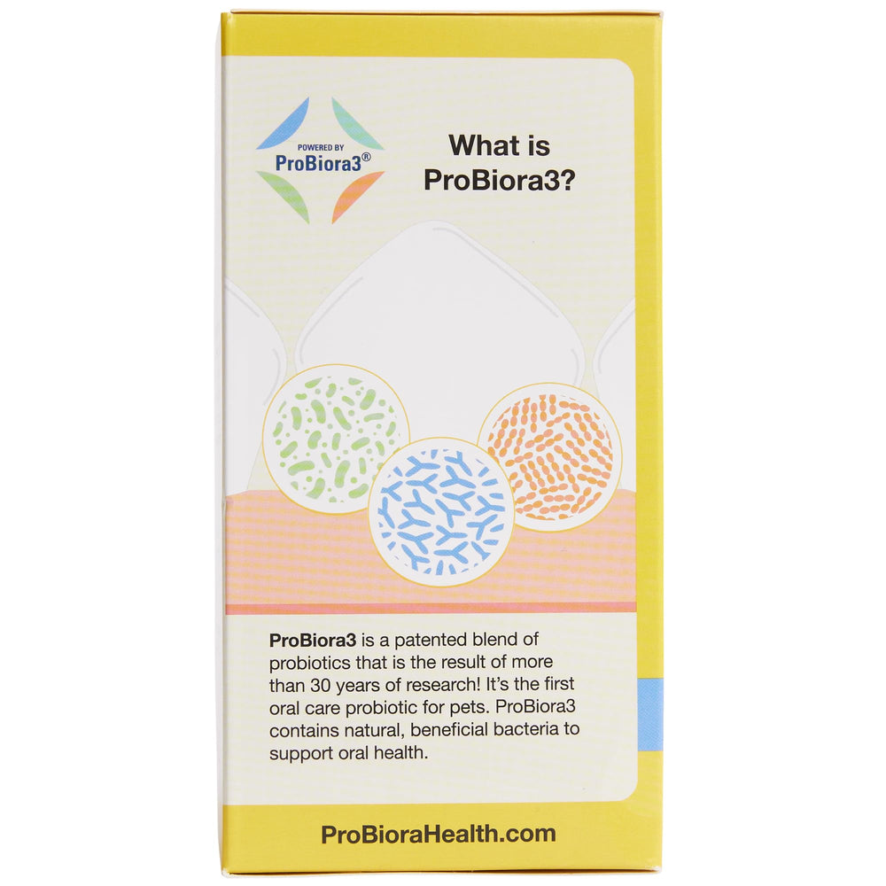 Probiora for Dogs helps achieve whiter-looking teeth with regular use.