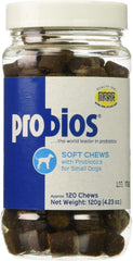 Probios for Dogs Soft Chews bottle shows probiotic formula supporting digestion and immune health.
