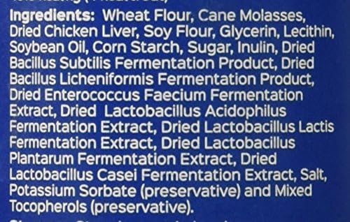 Probios for Dogs Soft Chews ingredients label crops up, emphasizing multi-strain probiotic and prebiotic blend.
