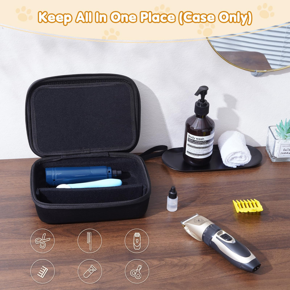 ProCase grooming case interior with mesh pockets and dividers for tidy tool separation.