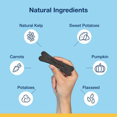 ProDen PlaqueOff dog bones with textured surface shown for effective buildup removal.