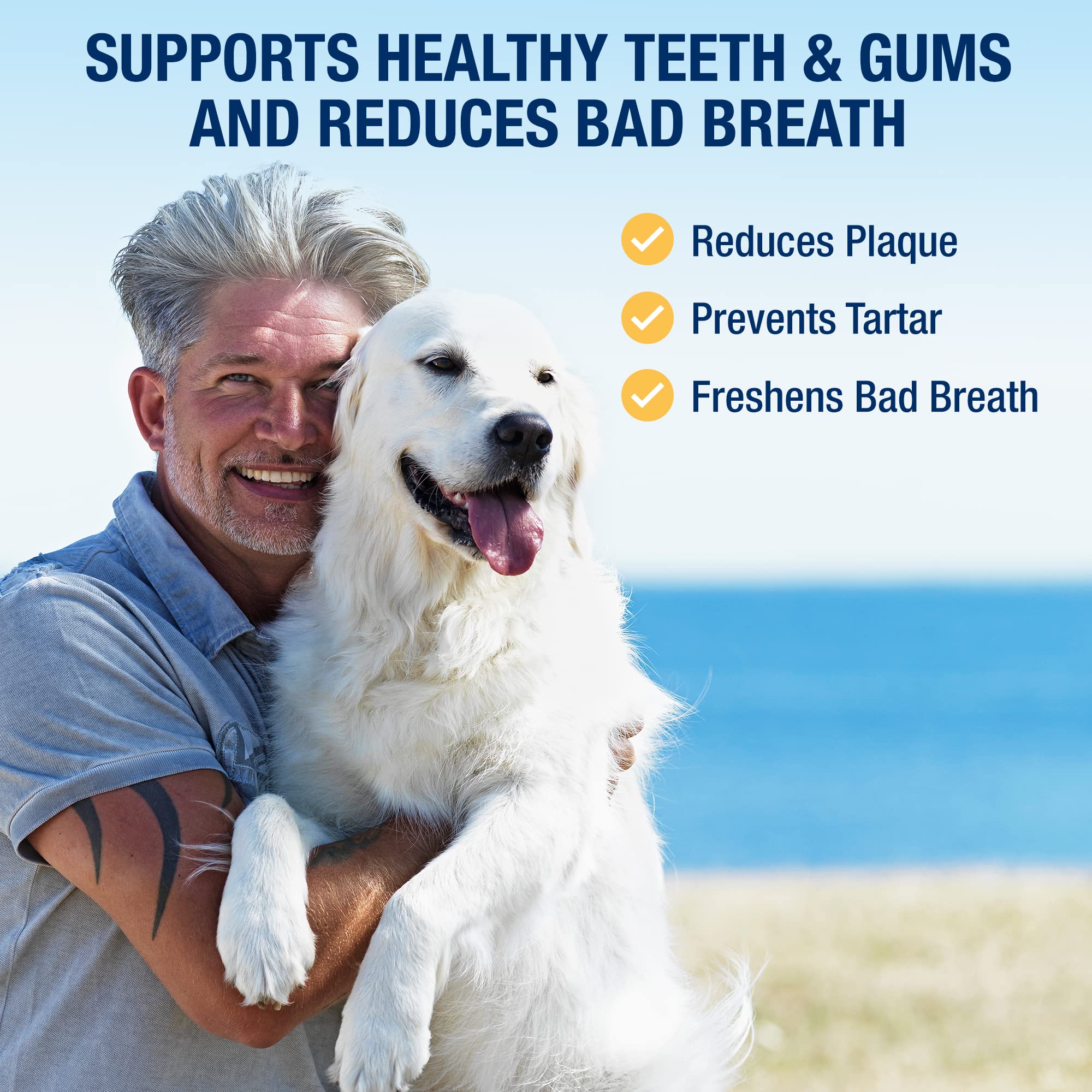 ProDen PlaqueOff powder scoop aiding cat oral care for fresher breath.