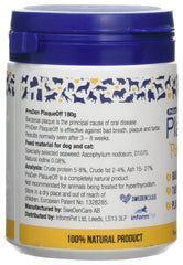 ProDen PlaqueOff powder being sprinkled into pet food for subtle dental care.