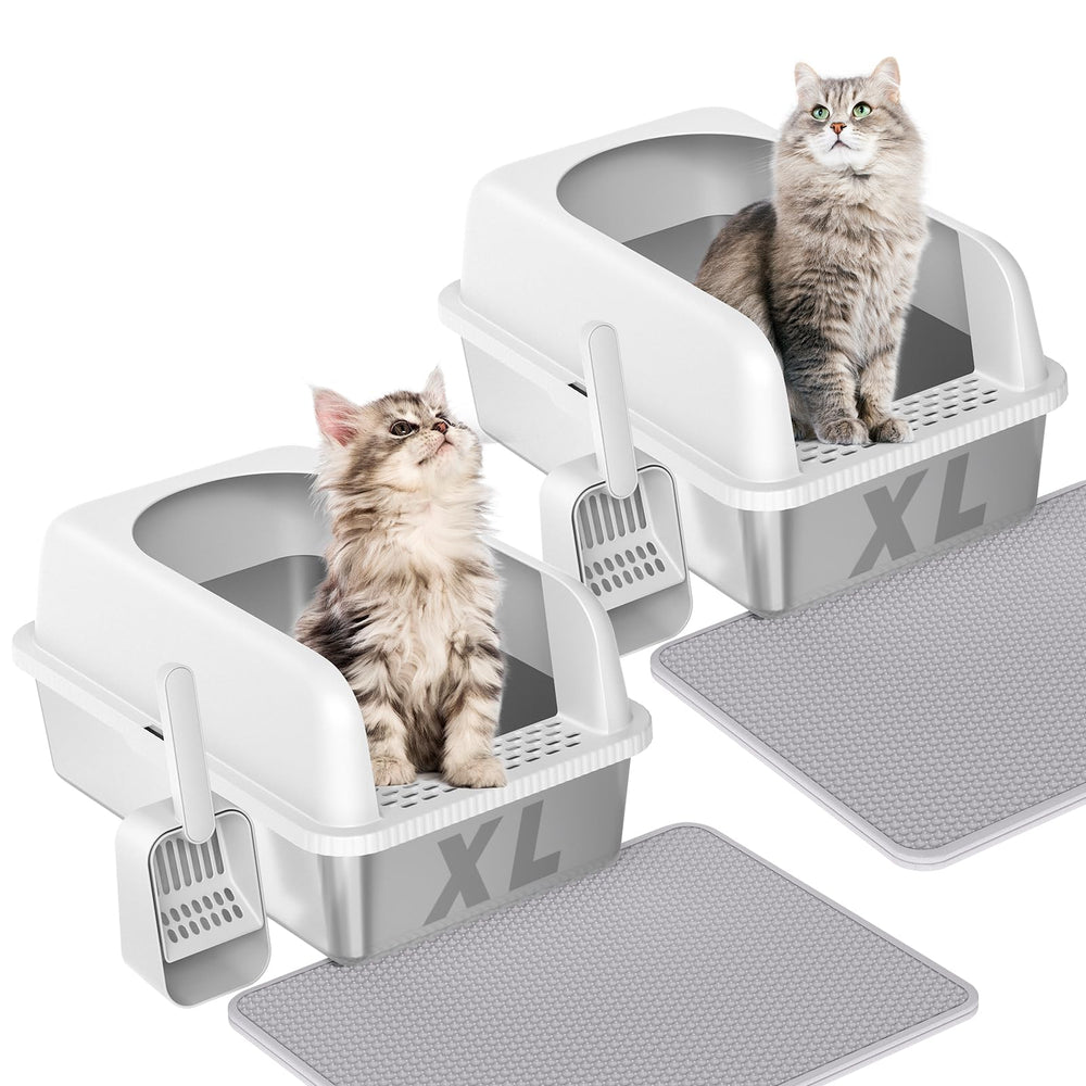 Prodigen extra-large stainless litter box with lid showing ample space for large cats
