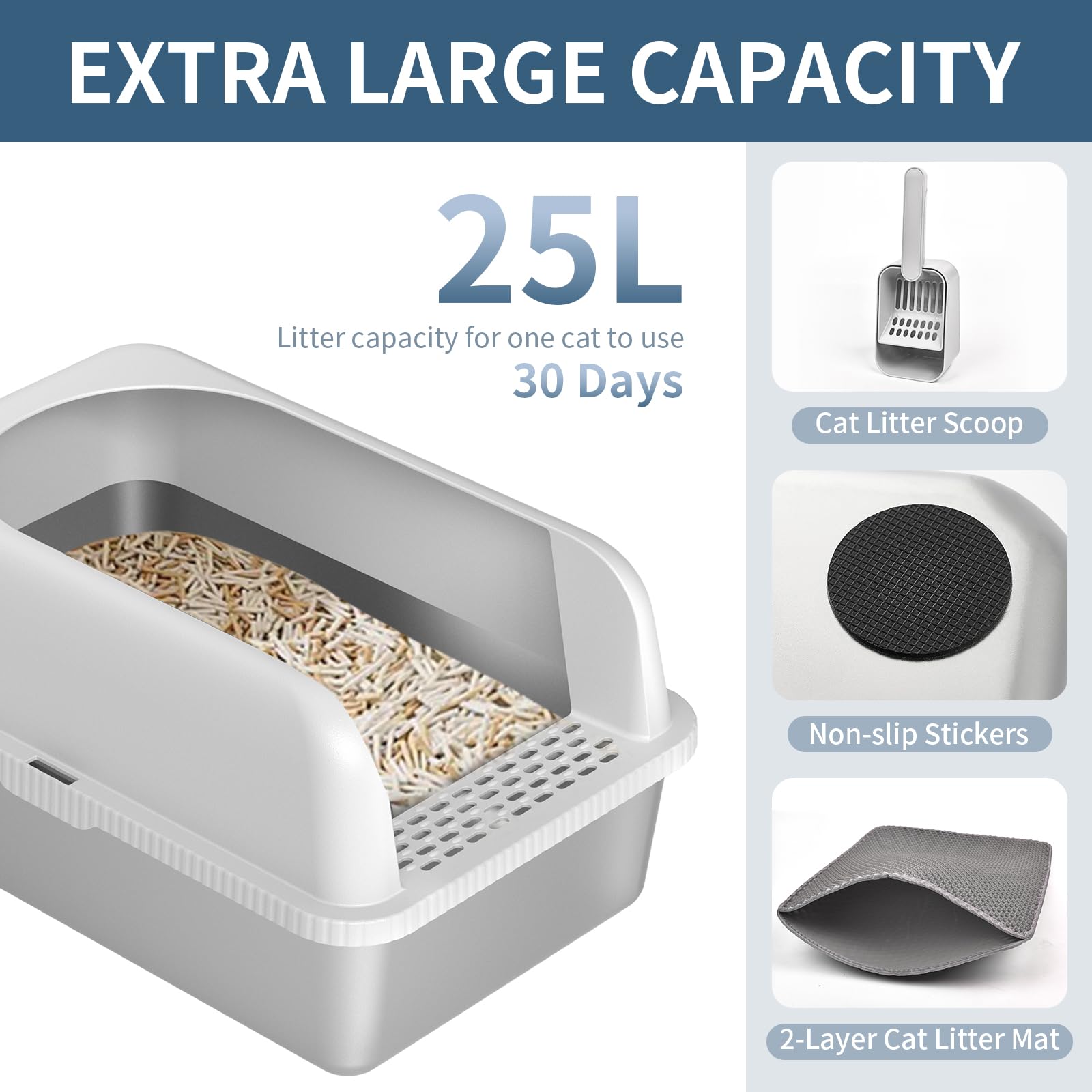 Prodigen splash guard contains litter and reduces mess