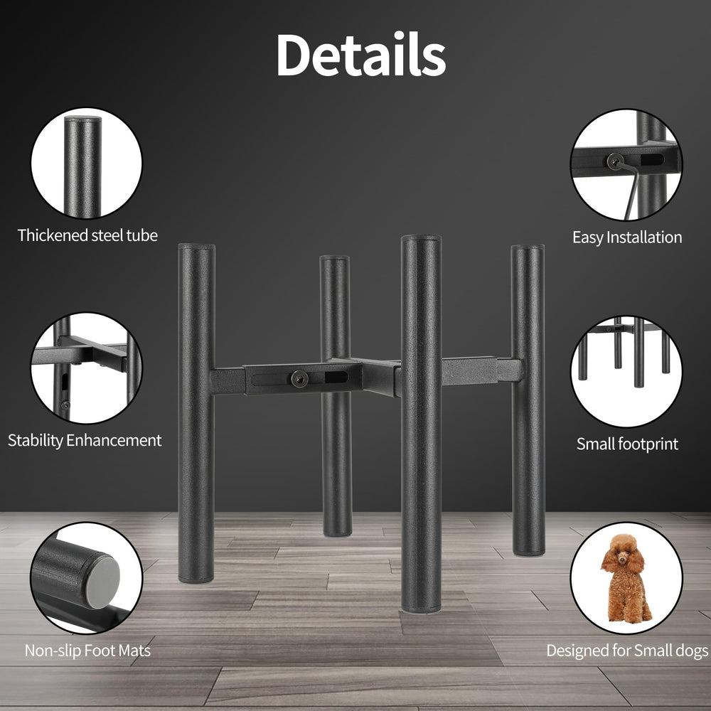 PROERR dog bowl stand package includes assembly screws and tools.
