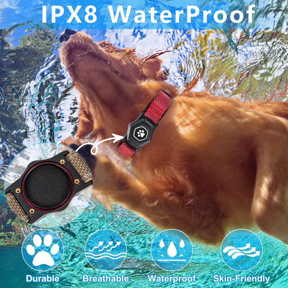 PROFAVO AirTag dog collar double safety buckles prevent detachment during play