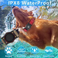 PROFAVO AirTag dog collar double safety buckles prevent detachment during play