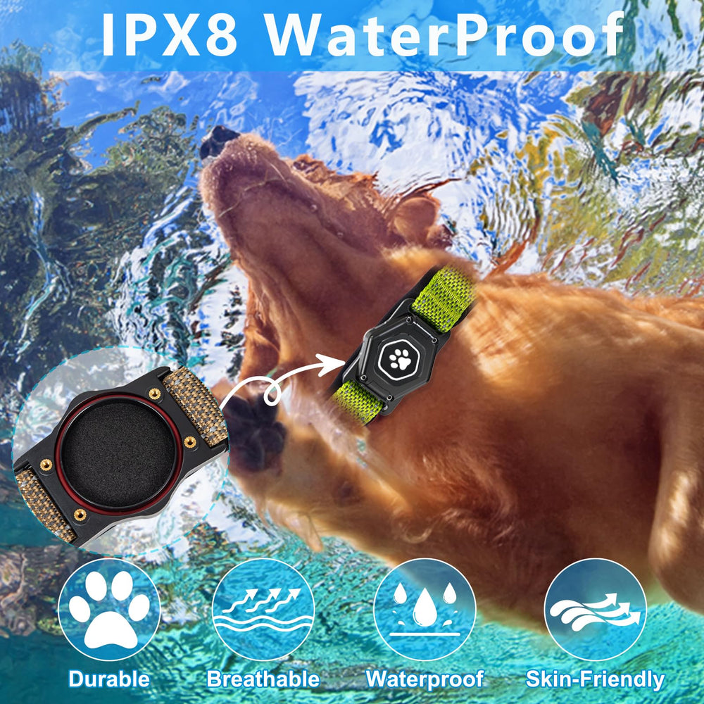 PROFAVO AirTag Dog Collar features double safety buckles for extra security on energetic dogs