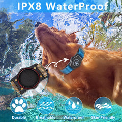 PROFAVO AirTag Dog Collar features dual safety buckle and red switch for extra security.