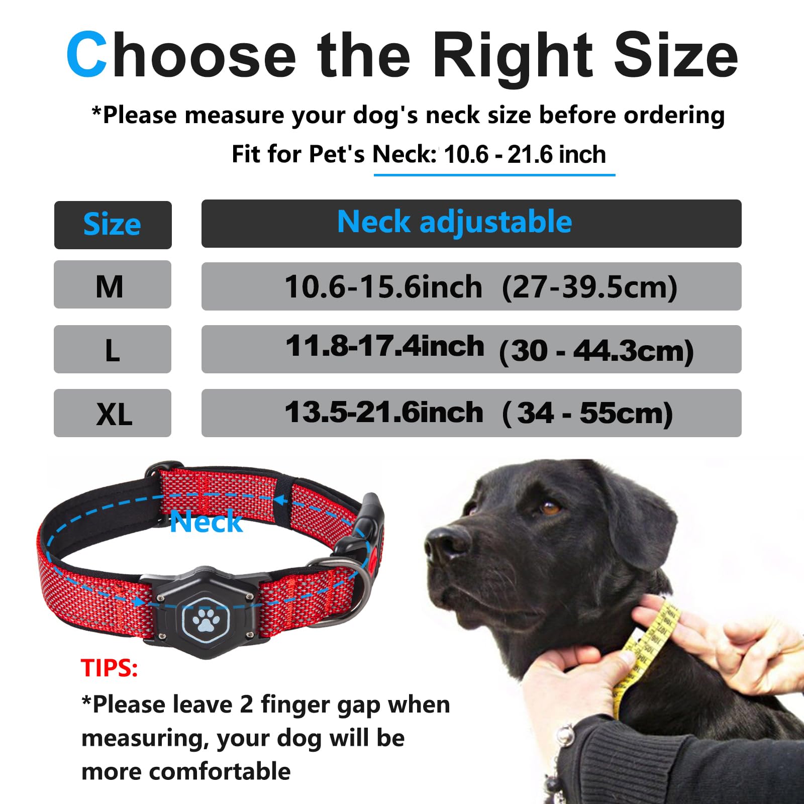 PROFAVO AirTag dog collar night glow enhances nighttime visibility for safety