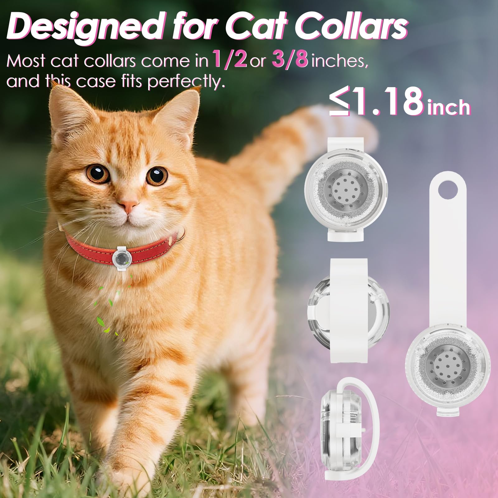 PROFAVO Cat Pheromone Calming Diffuser collar-fit shows universal compatibility for any cat.