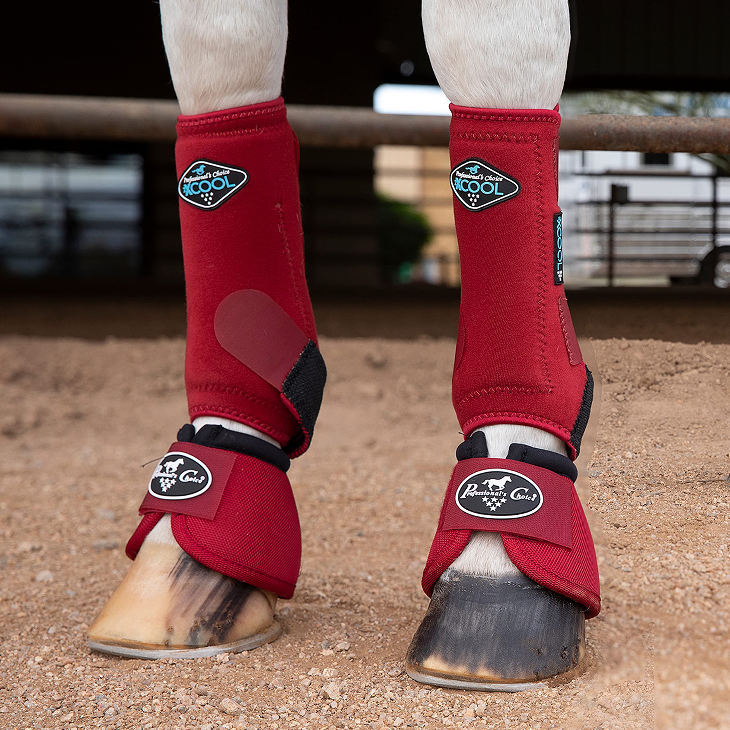 Professional's Choice 2XCOOL boot rear view shows durable suspension strap flexibility.