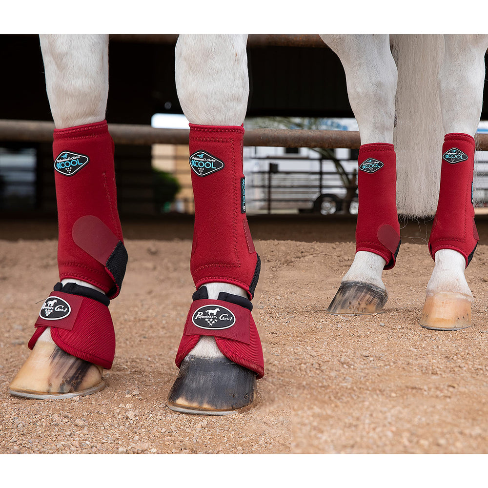 Professional's Choice 2XCool boot front view demonstrates lightweight protection for active horses.