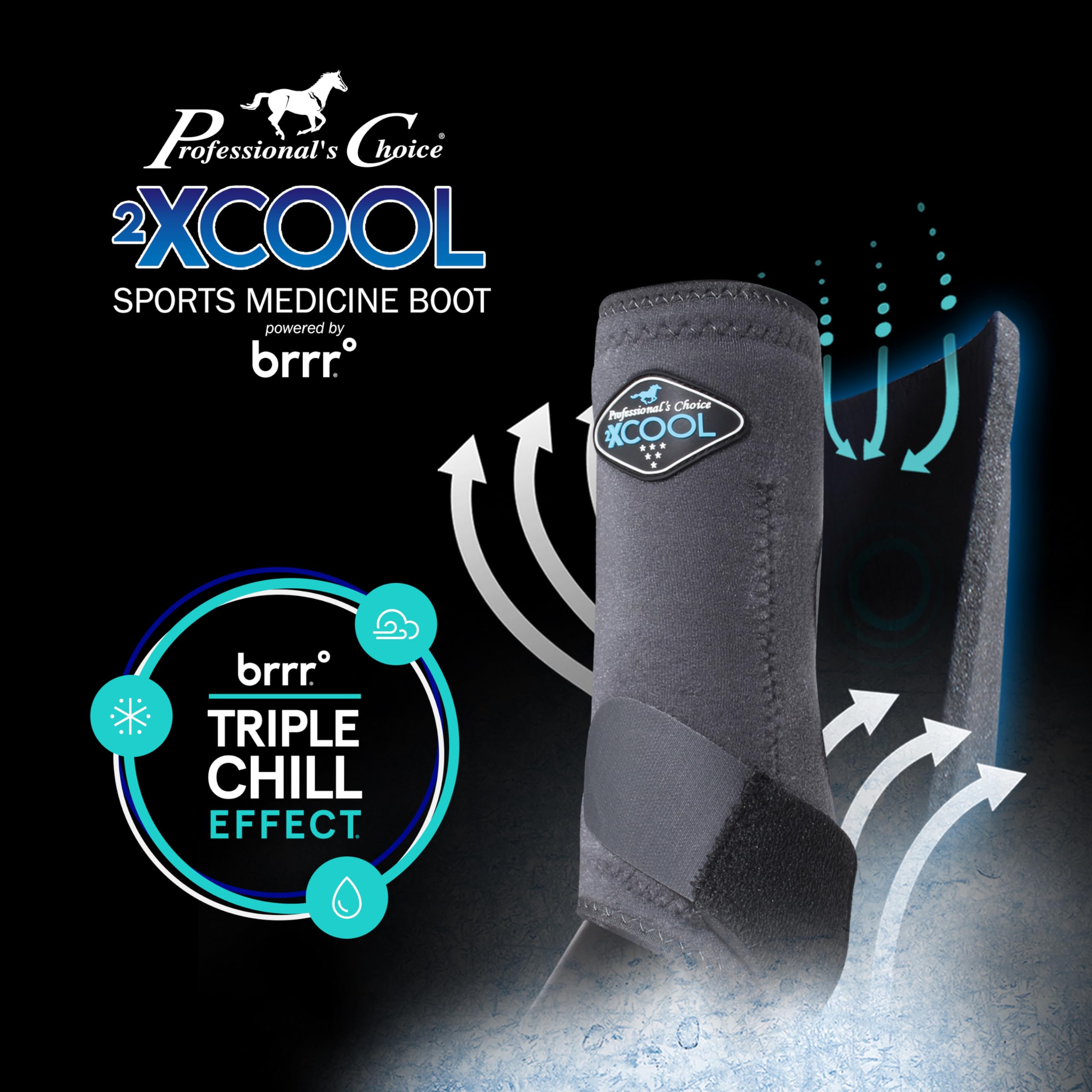 Professional's Choice 2XCOOL boots rear view emphasizes liner technology and cooling.