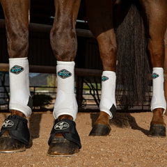 Professional's Choice 2XCool horse boot back view emphasizes cooling liner and secure fit.