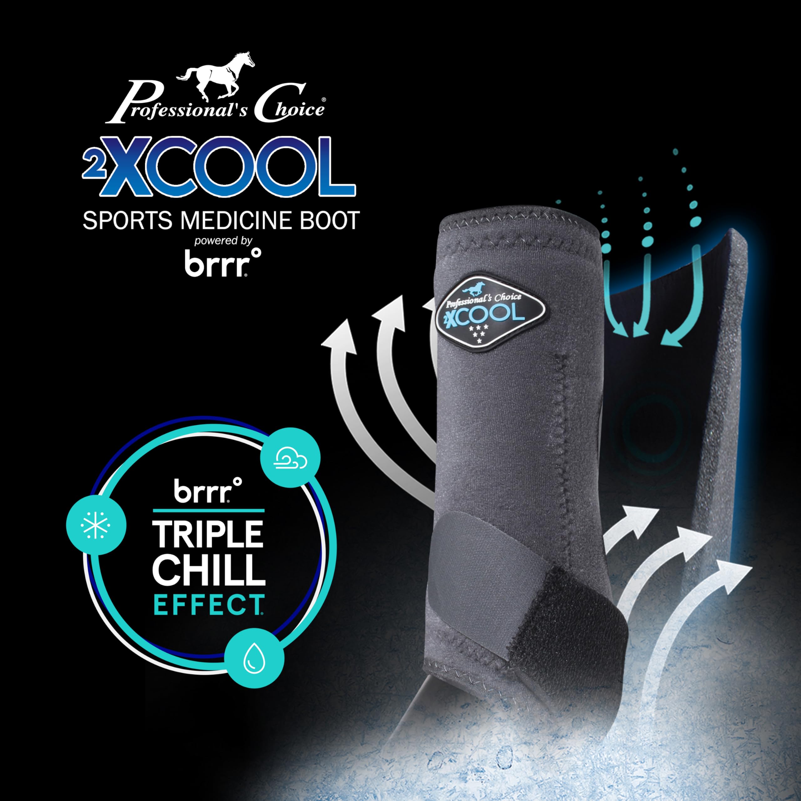 Professional's Choice 2XCool boot interior shows Triple Chill Effect for comfortable wear.