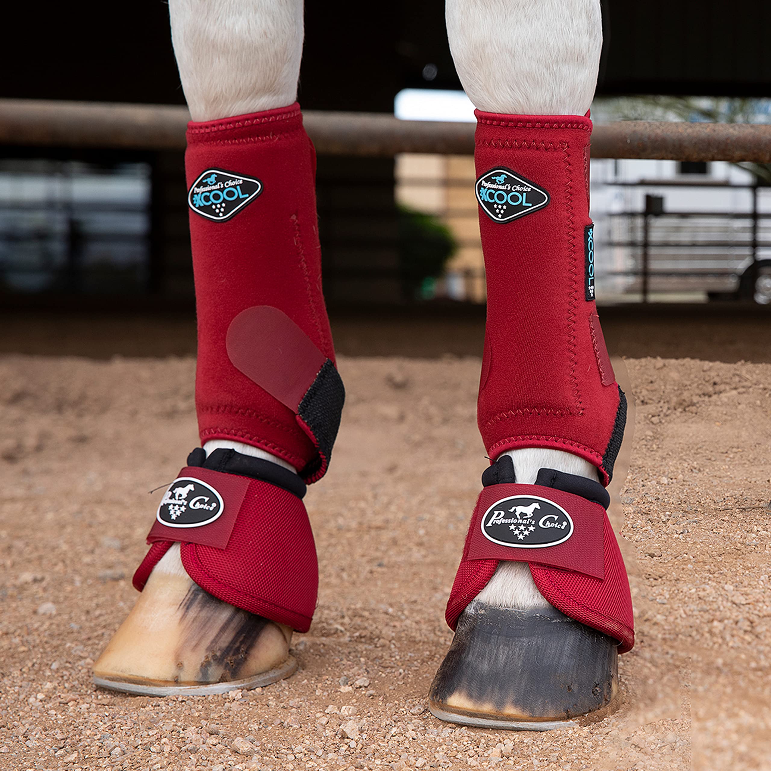 Professional's Choice 2XCOOL boot rear view emphasizes durability through flexible suspensory strap patch.