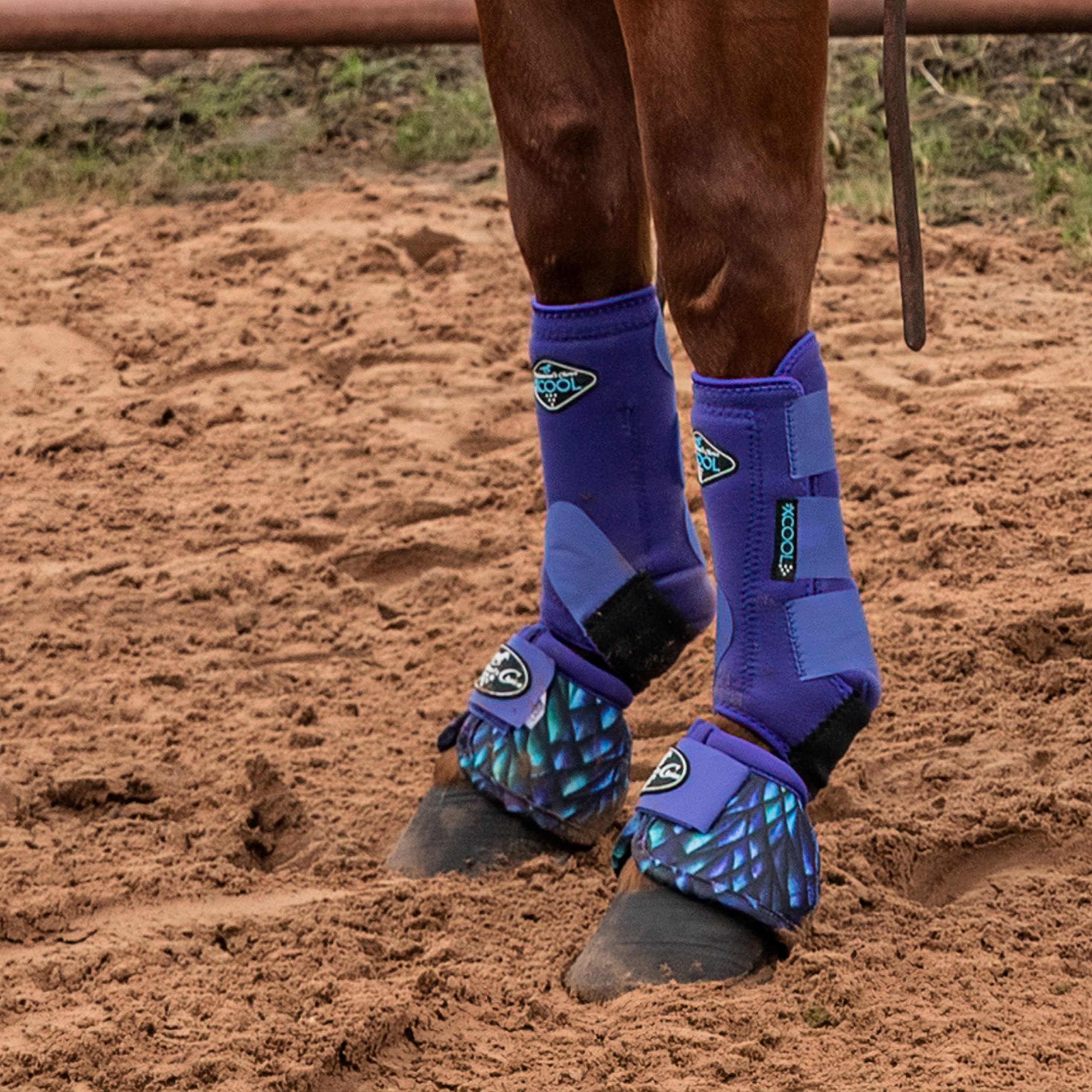 Professional's Choice 2XCool boot side view demonstrates durable support for fast-paced riding.