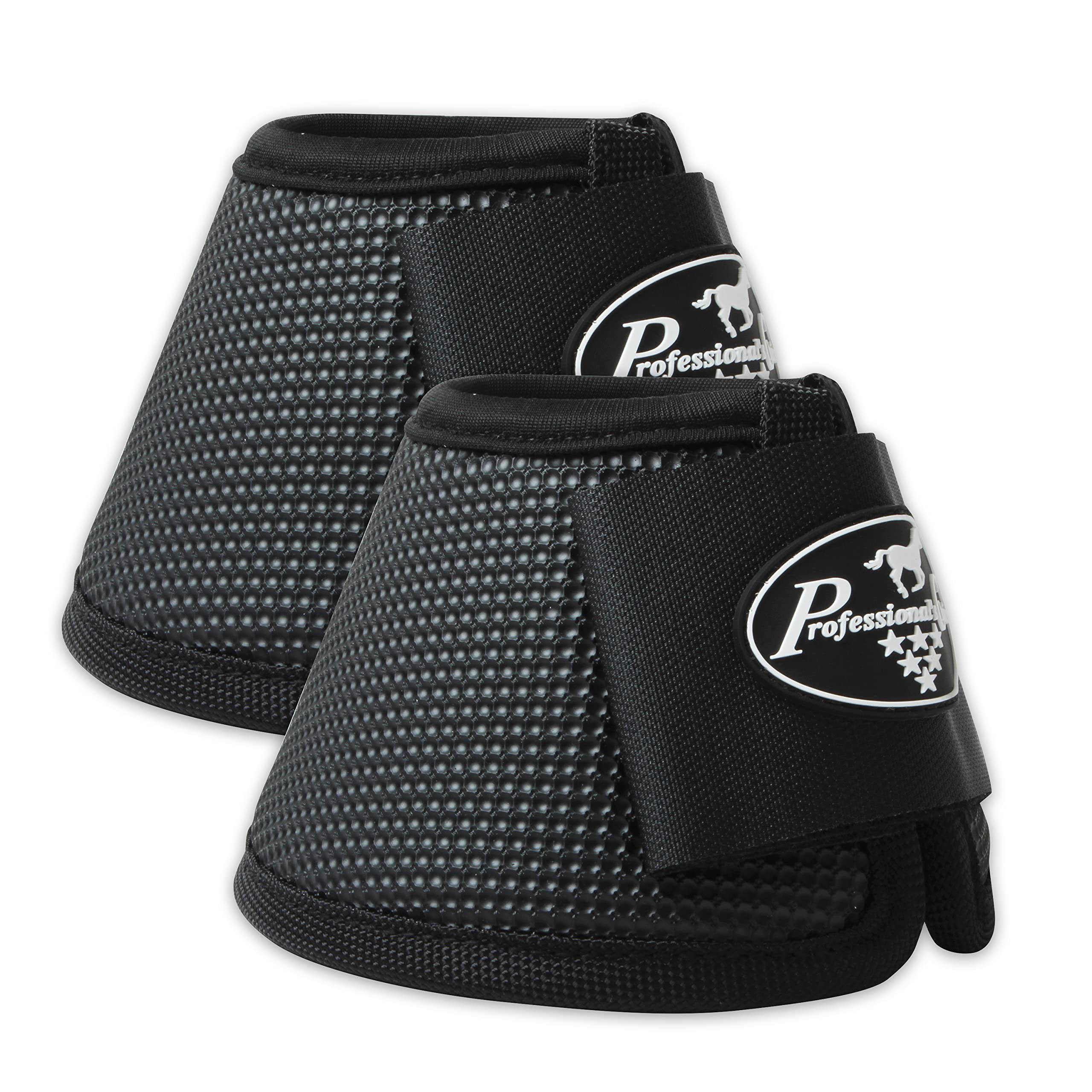 Professional's Choice bell boots XL black front view showing secure double-strap closure
