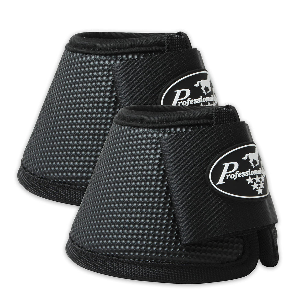 Professional's Choice bell boots XL black front view showing secure double-strap closure