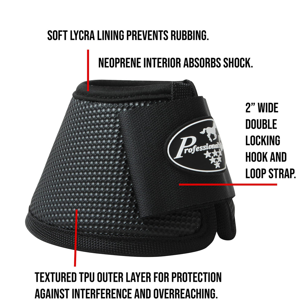 Professional's Choice bell boots strap closeup shows secure fit and anti-interference design.