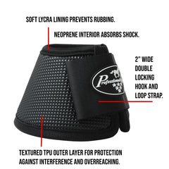Professional's Choice bell boots strap closeup shows secure fit and anti-interference design.