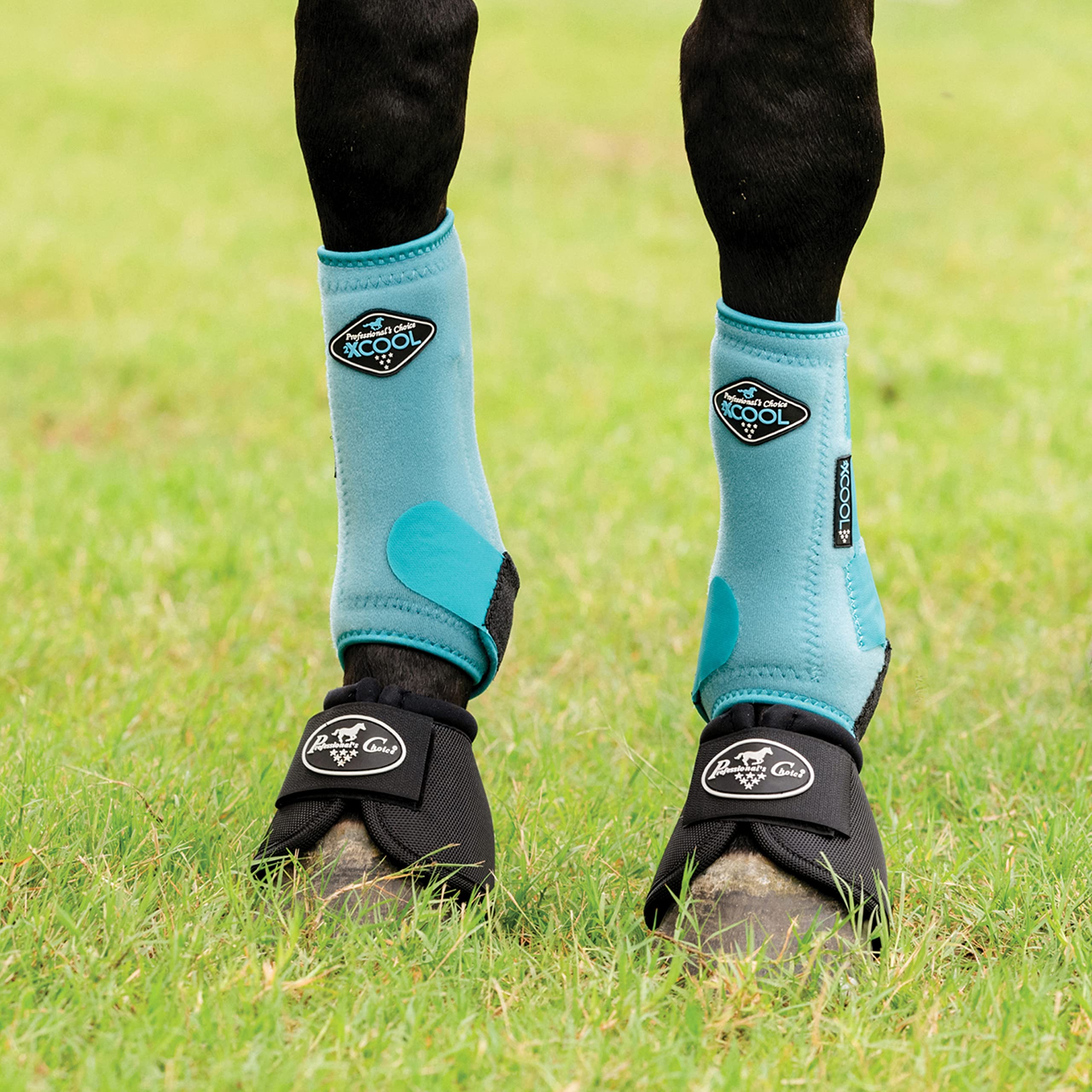 Professional's Choice Ballistic Overreach Bell Boots hook loop closure for quick, secure fit during training
