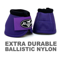 Professional's Choice Ballistic Overreach Bell Boots showing textured PVC outer layer protecting limbs during workouts.
