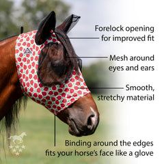 Professional's Choice Comfort-Fit Fly Mask with forelock opening for snug fit during activity.