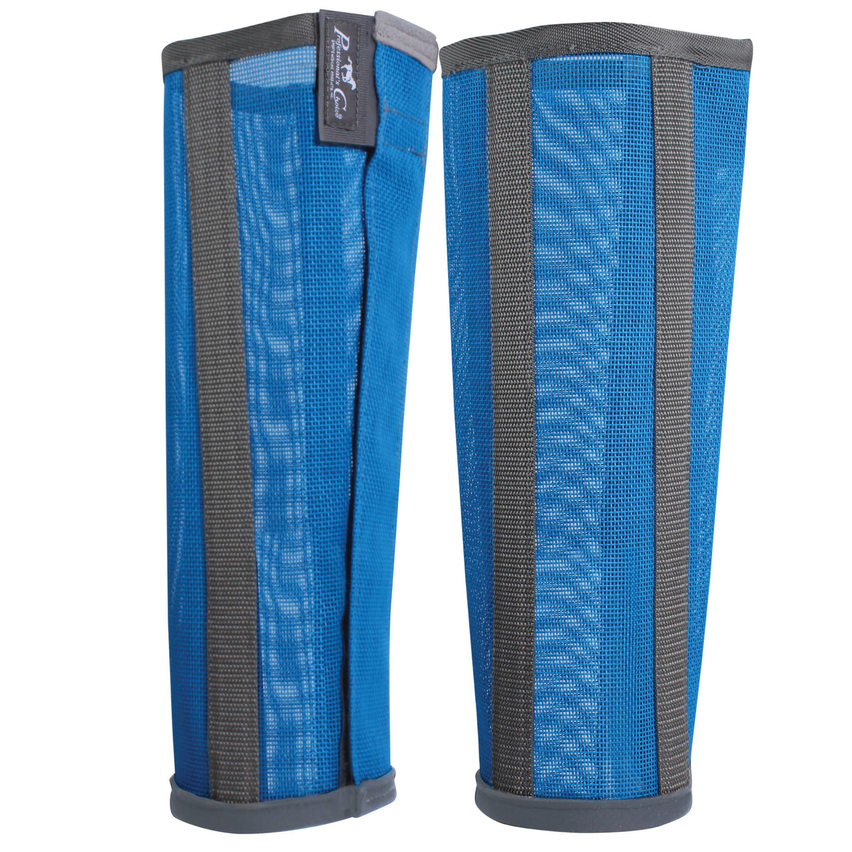 Professional's Choice Deluxe Fly Boots four-pack Pacific Blue close-up of breathable mesh.