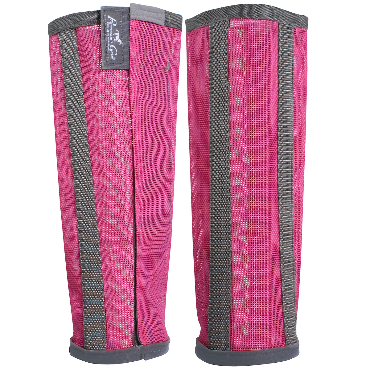 Professional's Choice Deluxe Fly Boots mini pink close-up shows breathable mesh for fly protection.