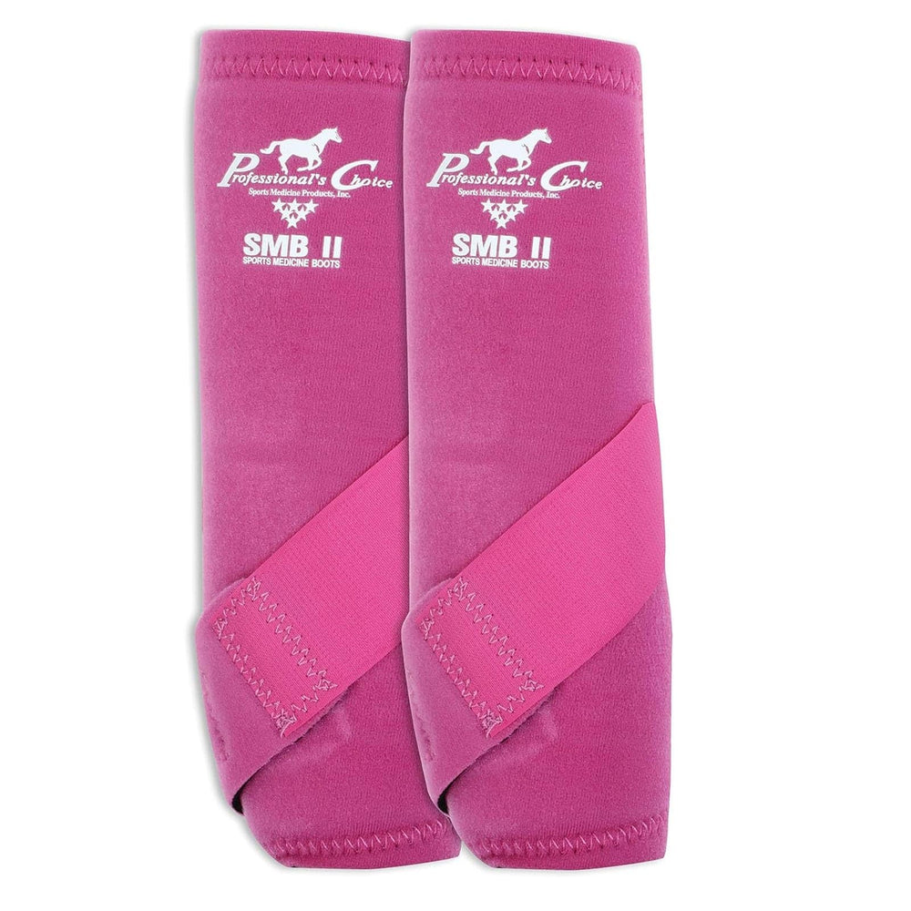 Professional's Choice Equine SMBII Raspberry Small Boot provides protective support during workouts.