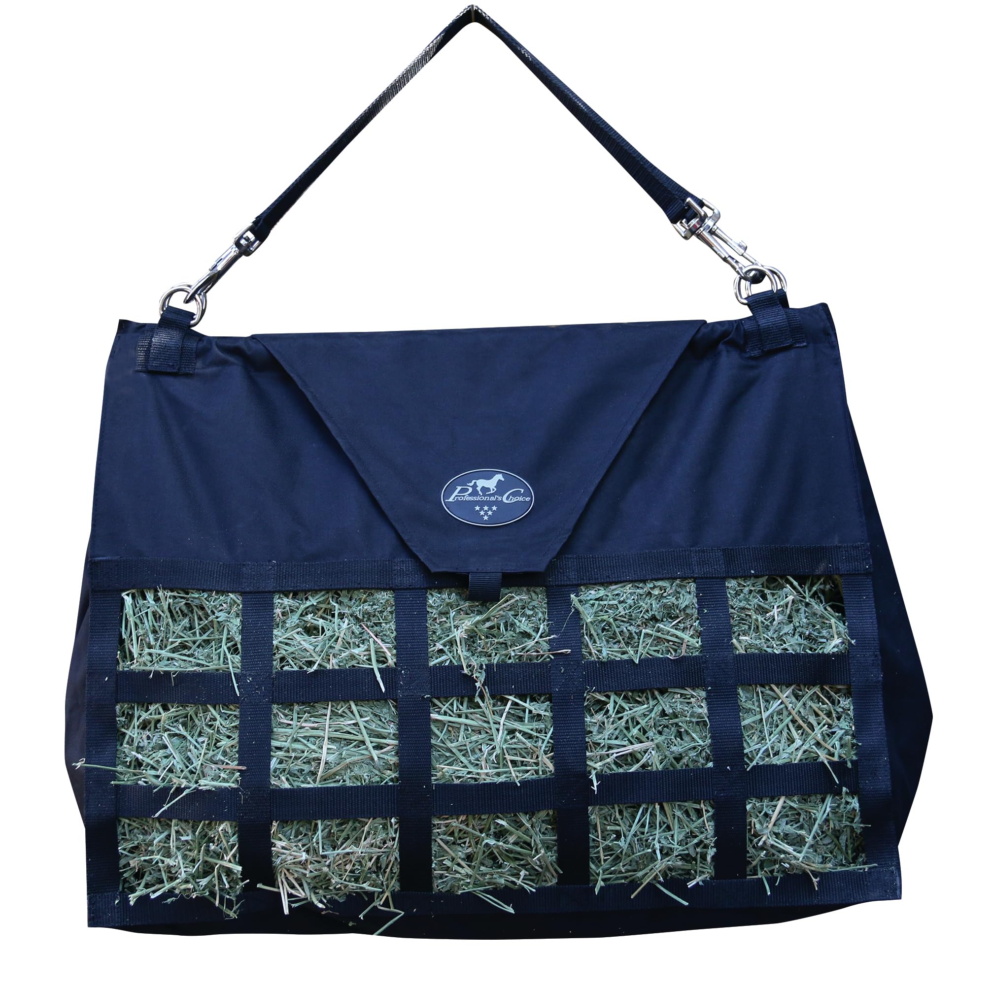 Professional's Choice Medium Feeder Hay Bag top-closure design promotes slow, controlled hay intake.