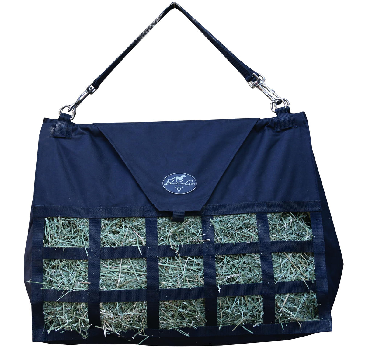 Professional's Choice Medium Feeder Hay Bag top-closure design promotes slow, controlled hay intake.