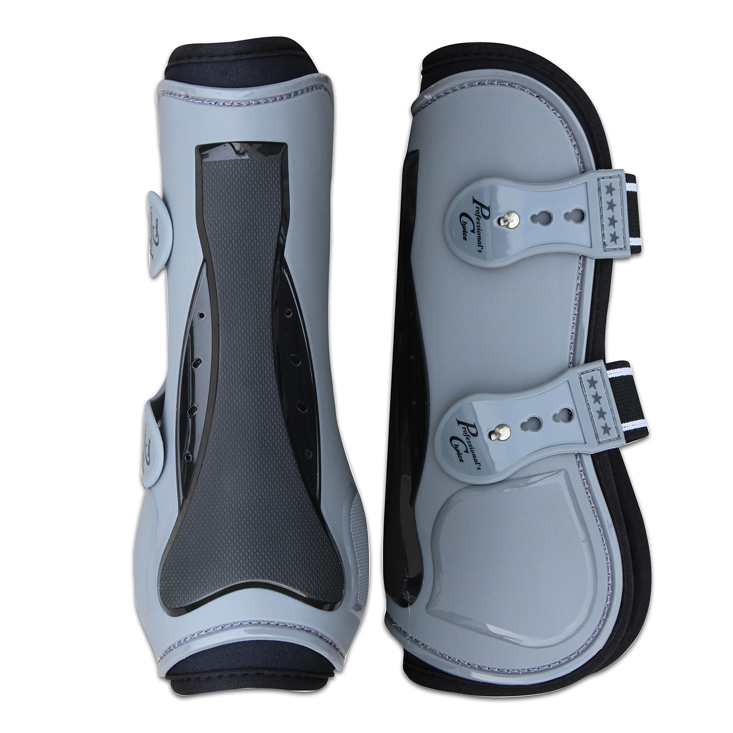 Professional's Choice Pro Performance Show Jump Boots front charcoal angle1 highlights durable outer shell