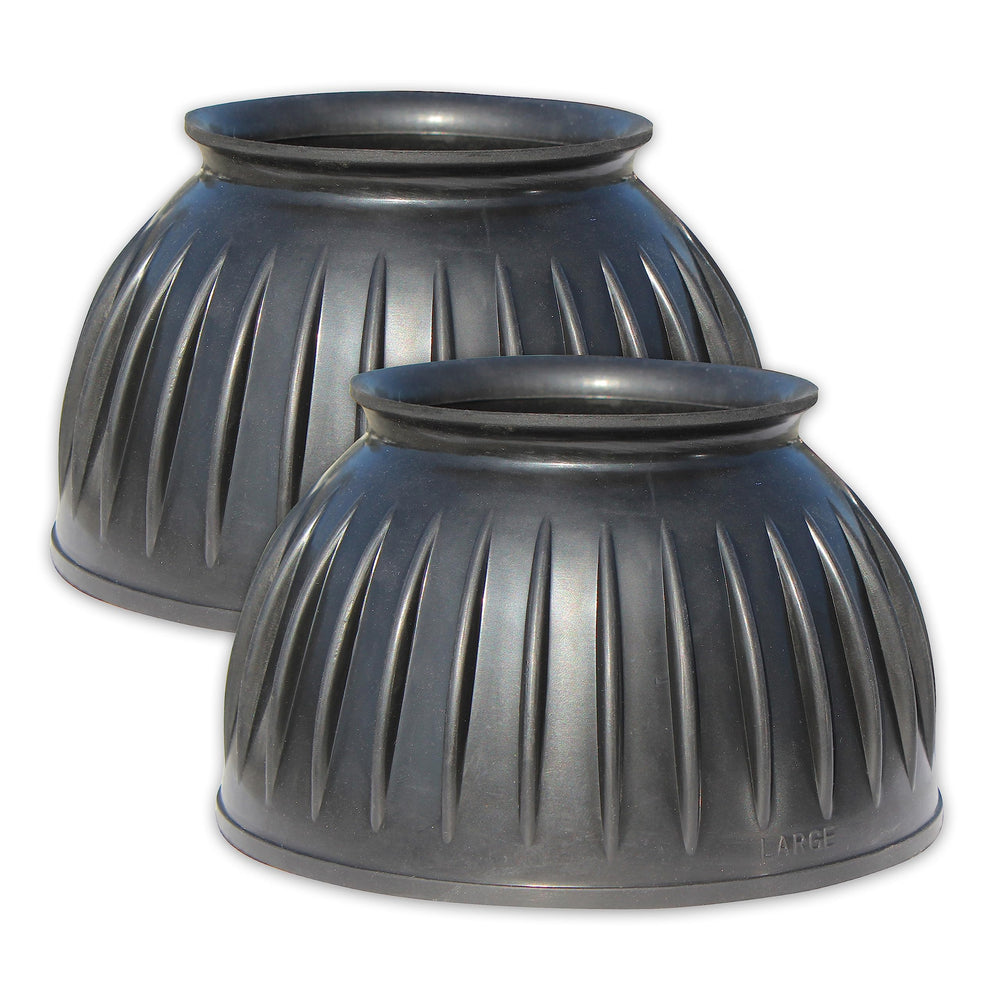 Professional's Choice pull-on rubber bell boots closeup showing durable rubber for rugged paddock use.