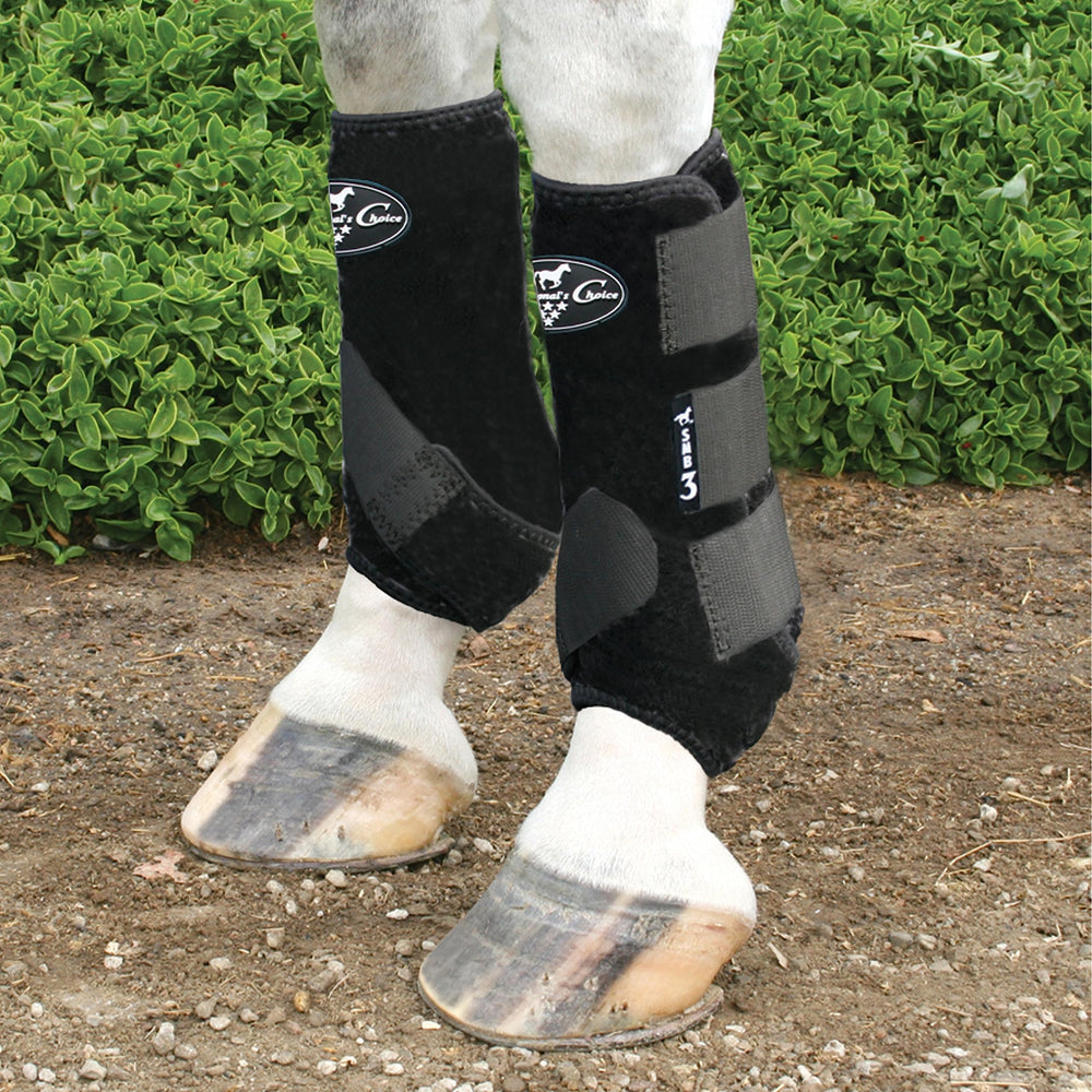 Professional's Choice SMB-3 boot side profile shows flexible suspensory straps for smoother strides