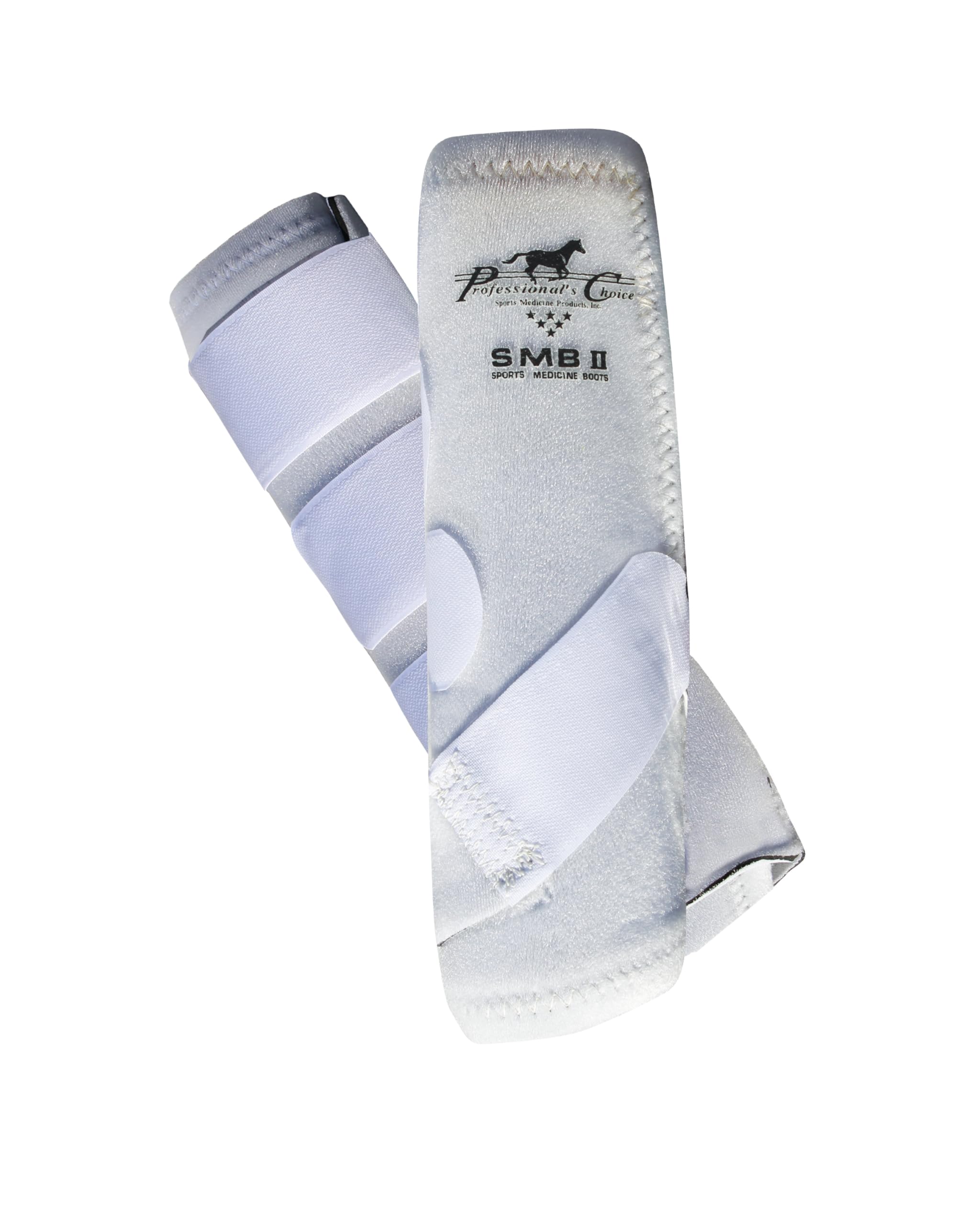 Professional's Choice SMBII boots front view show white pair for reliable leg protection.