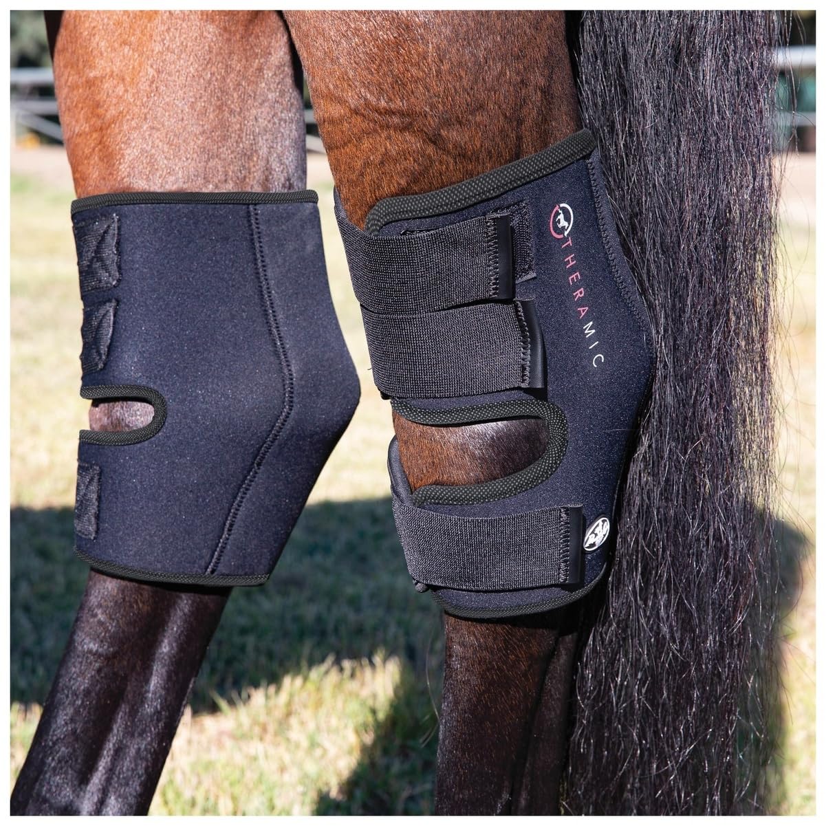 Professional's Choice Theramic Hock Boots in a pair, aiding recovery and inflammation support.