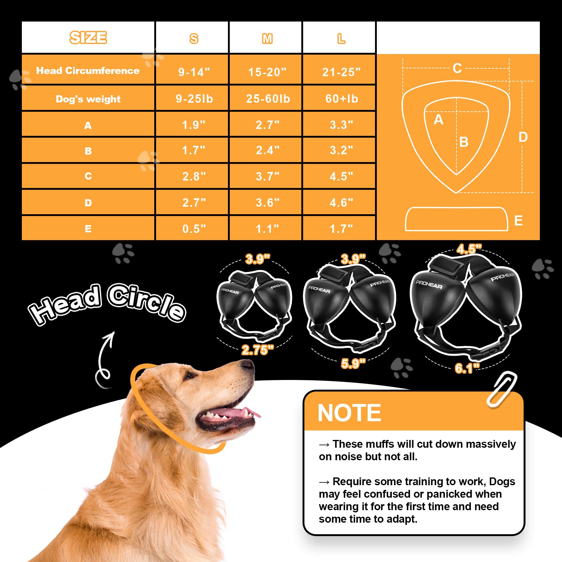 PROHEAR 28dB NRR dog earmuffs worn during thunderstorm