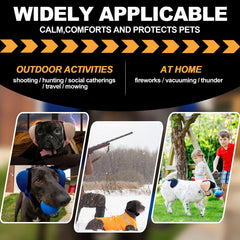 PROHEAR dog ear muffs black on dog closed-ear design for quiet travels