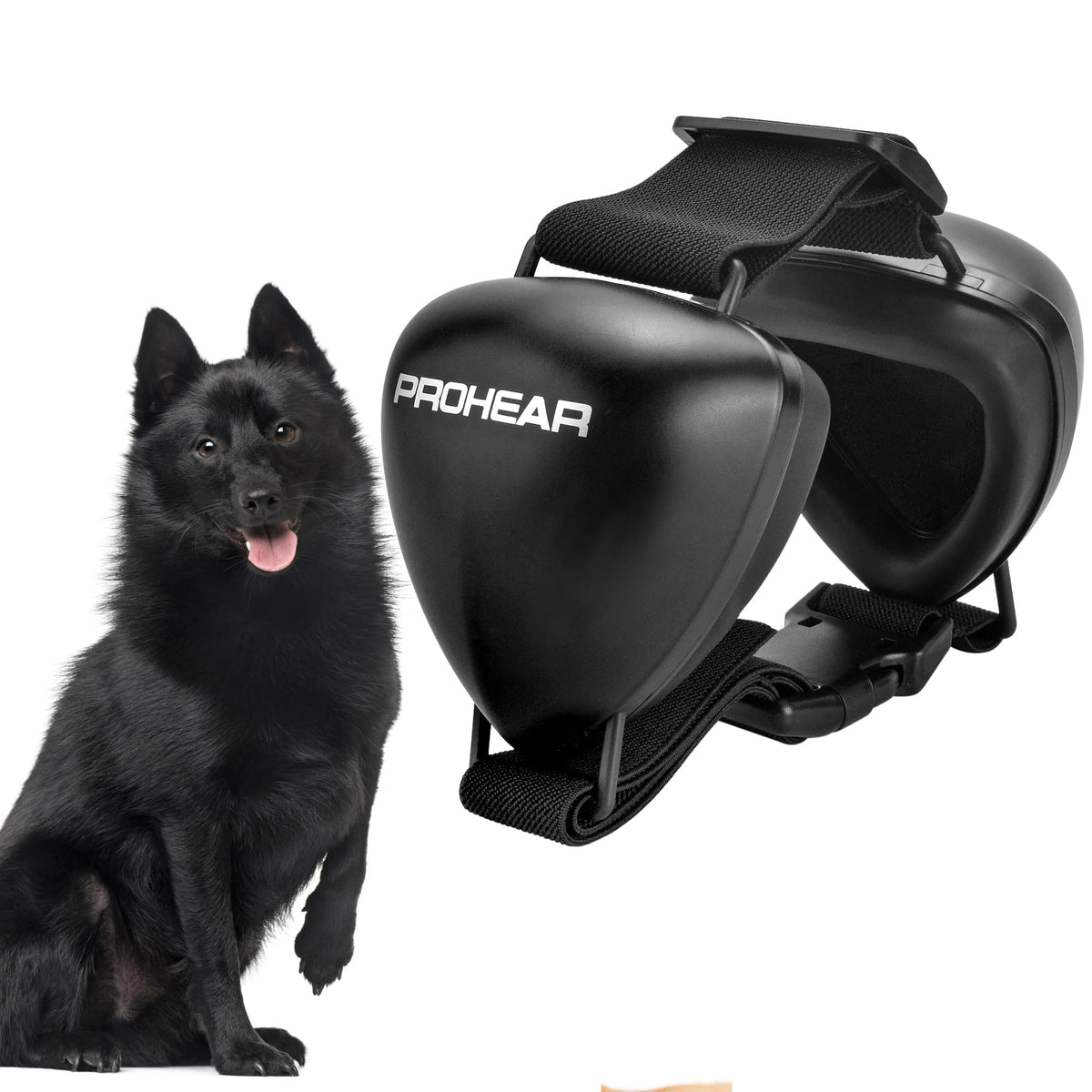PROHEAR dog ear muffs blue on dog protect ears during thunderstorms