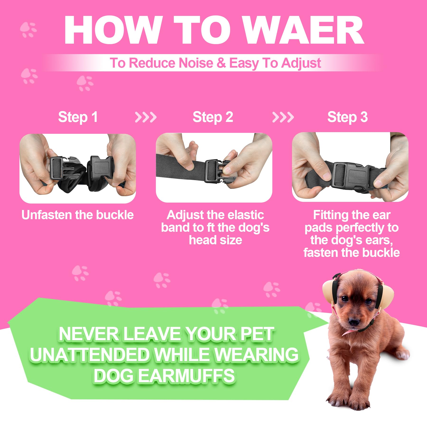 PROHEAR dog ear muffs color options including pink blue and black