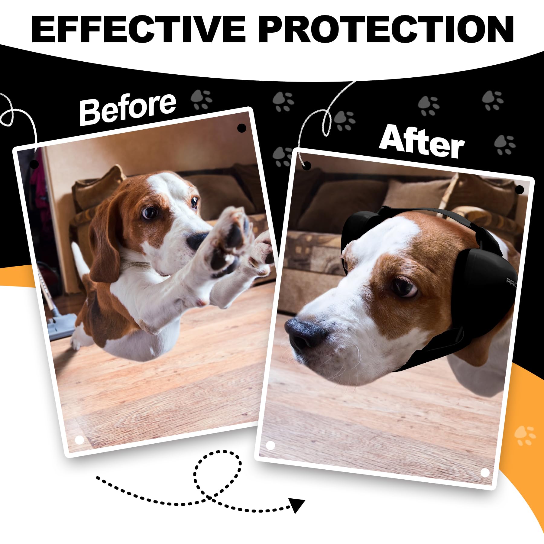 PROHEAR dog ear muffs durable ABS shell provides sturdy protection