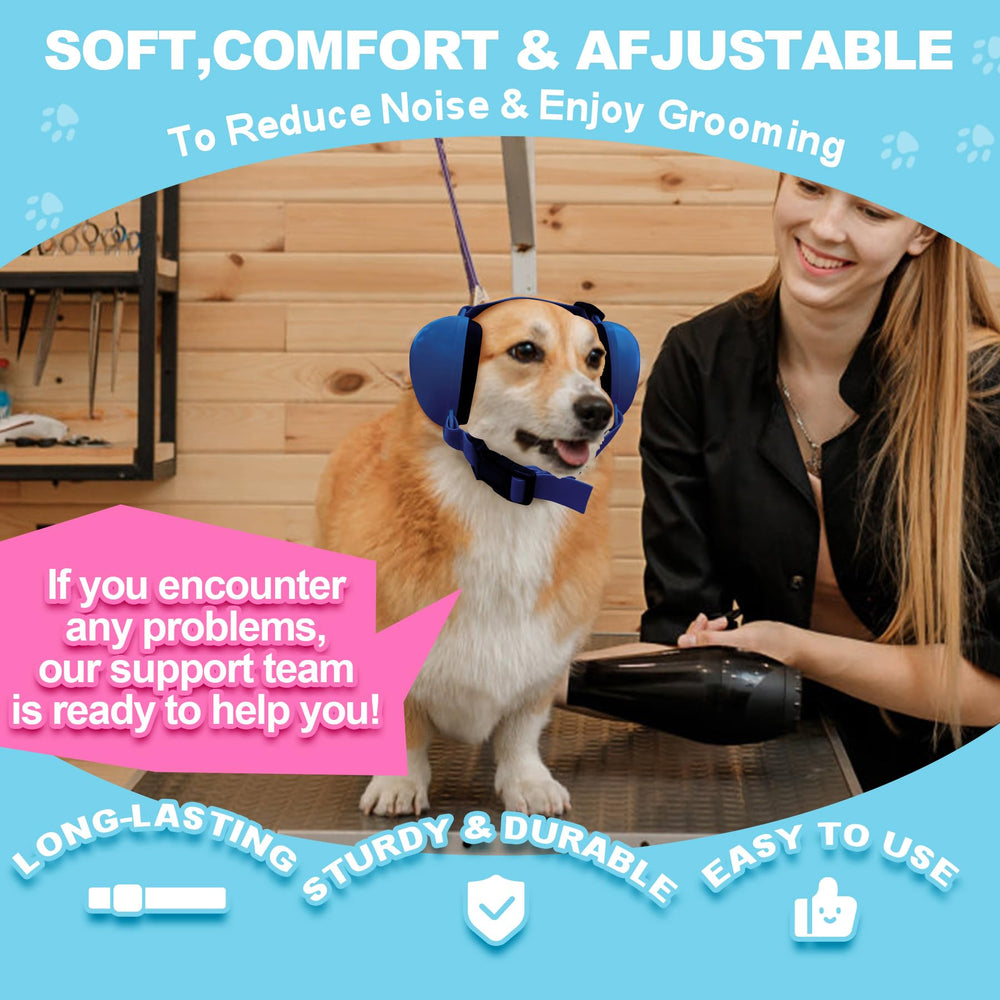 PROHEAR dog earmuffs on a hiking dog reduce trail noise.