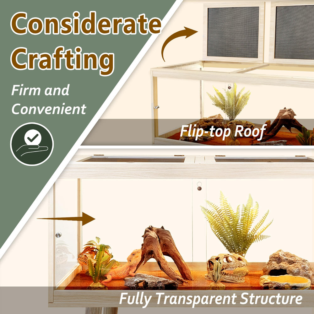 PROLEE 62-gallon lizard tank assembly showcases quick setup and stable leg design